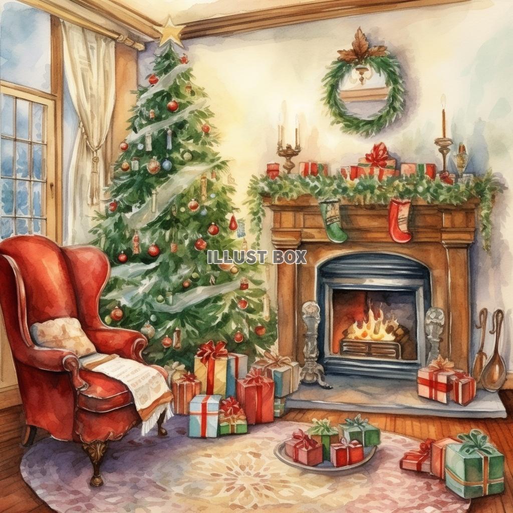 クリスマスツリーと暖炉 #01
