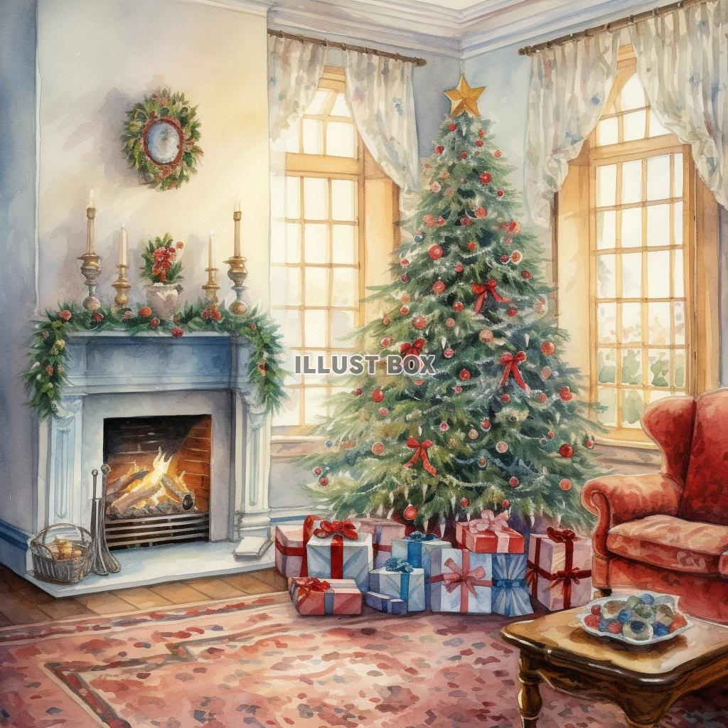 クリスマスツリーと暖炉 #02