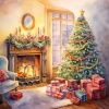 クリスマスツリーと暖炉 #04