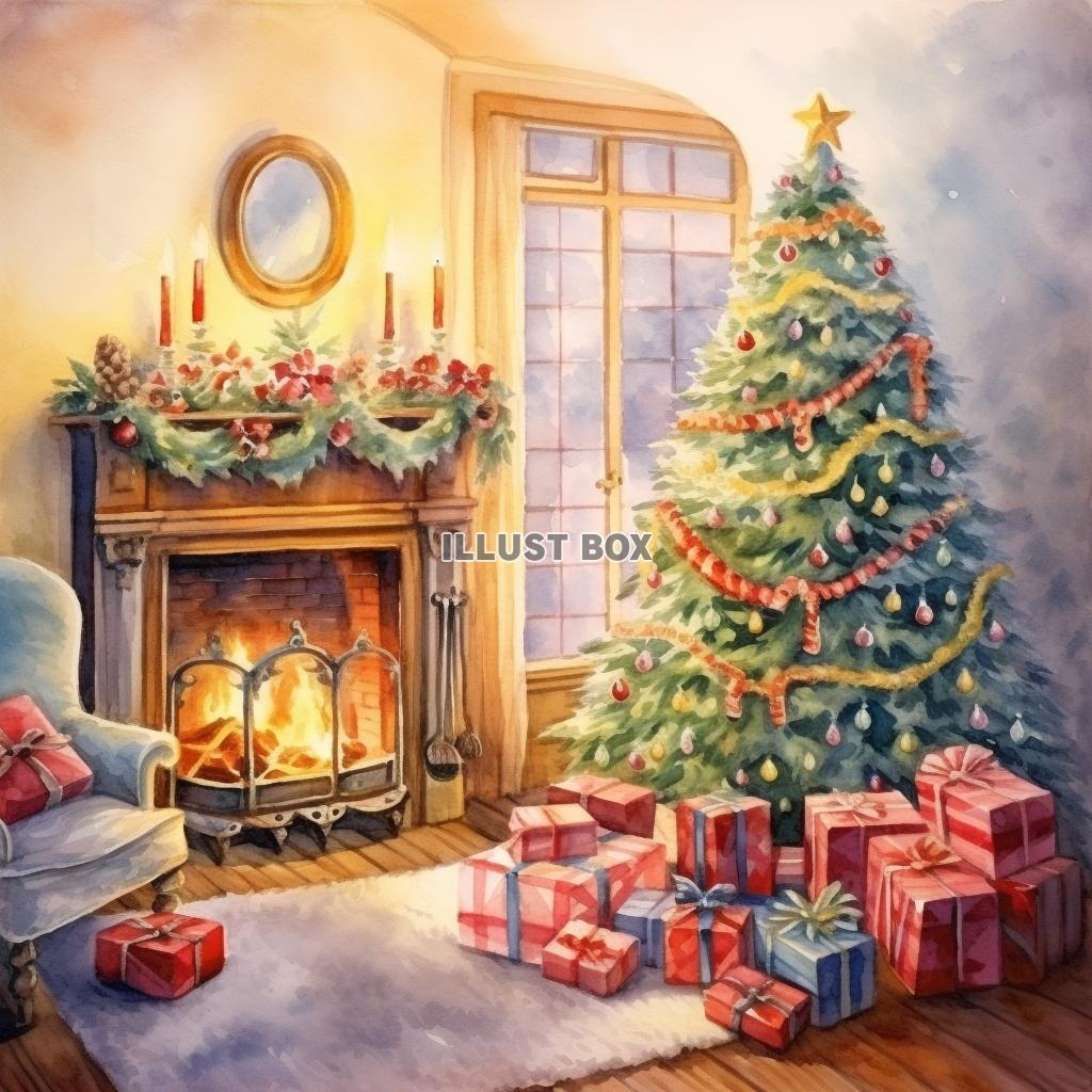 クリスマスツリーと暖炉 #04
