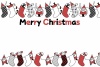 小さなサンタクロースと靴下のクリスマスカード シックな赤と黒