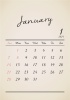 2024年★1月★アンティークカレンダー（A4）タテ