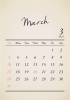 2024年★3月★アンティークカレンダー（A4）タテ