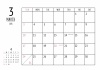 2024年 3月 シンプルカレンダー（A4 ）ヨコ