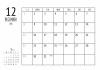 2024年12月 シンプルカレンダー（A4 ）ヨコ