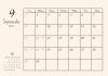 2024年 9月 おしゃれカレンダー（A4）ヨコ