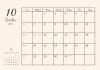 2024年 10月 おしゃれカレンダー（A4）ヨコ