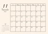 2024年 11月 おしゃれカレンダー（A4）ヨコ