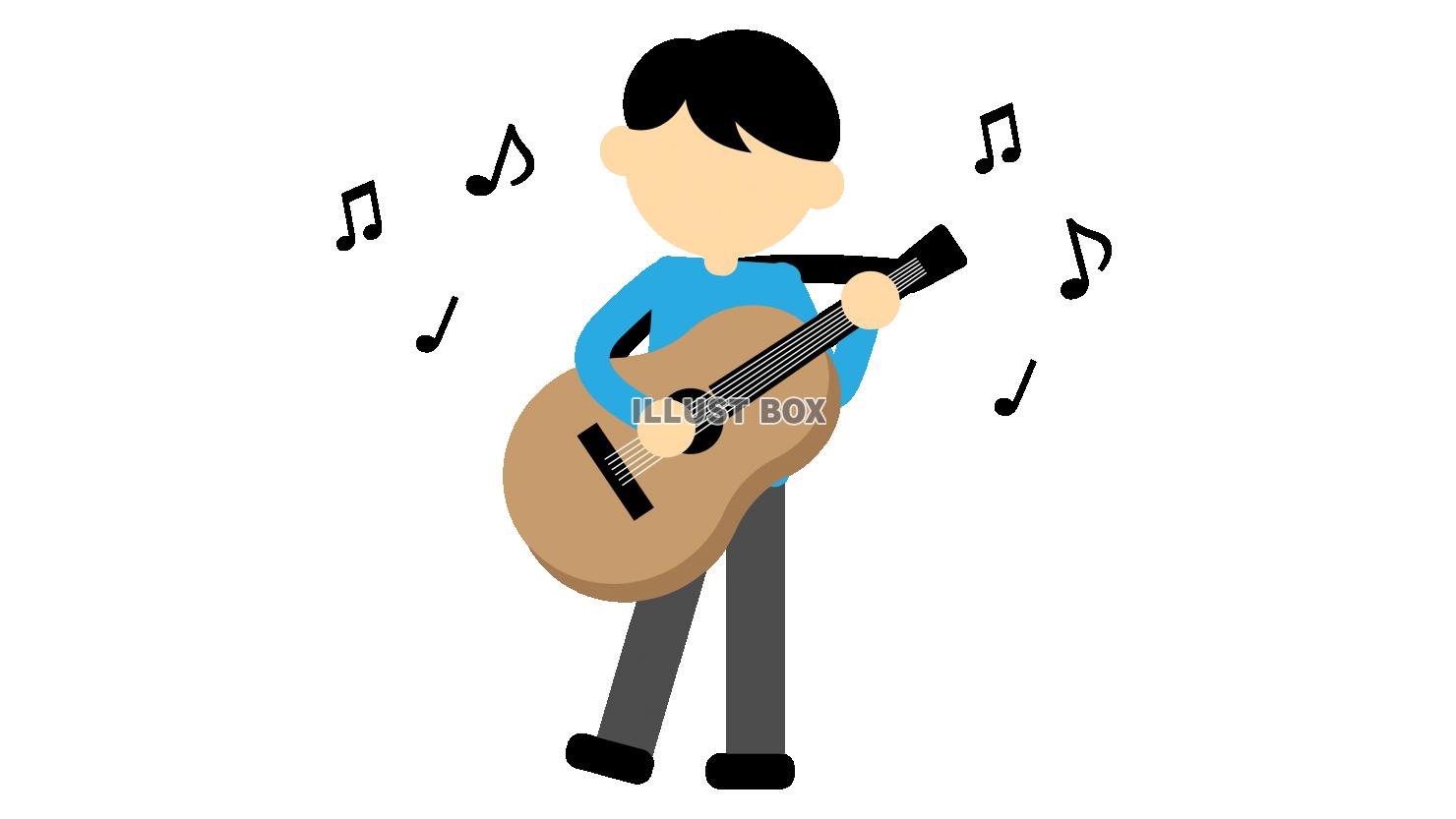 立ってギターを演奏して歌う男性