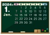2024年の黒板カレンダー-1月