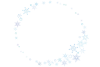 雪の結晶フレーム　青　丸枠　冬　透過PNG　かわいい