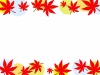 紅葉の葉っぱフレームシンプル飾り枠素材イラスト