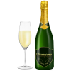 シャンパン ボトルとグラス