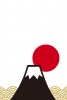 富士山と初日の出の年賀状用背景縦03