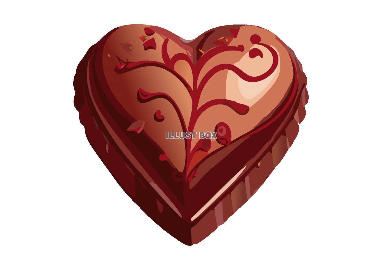バレンタインのおしゃれなハート型チョコレートのイラスト