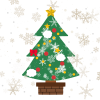 クリスマスツリーと雪の結晶　透過png