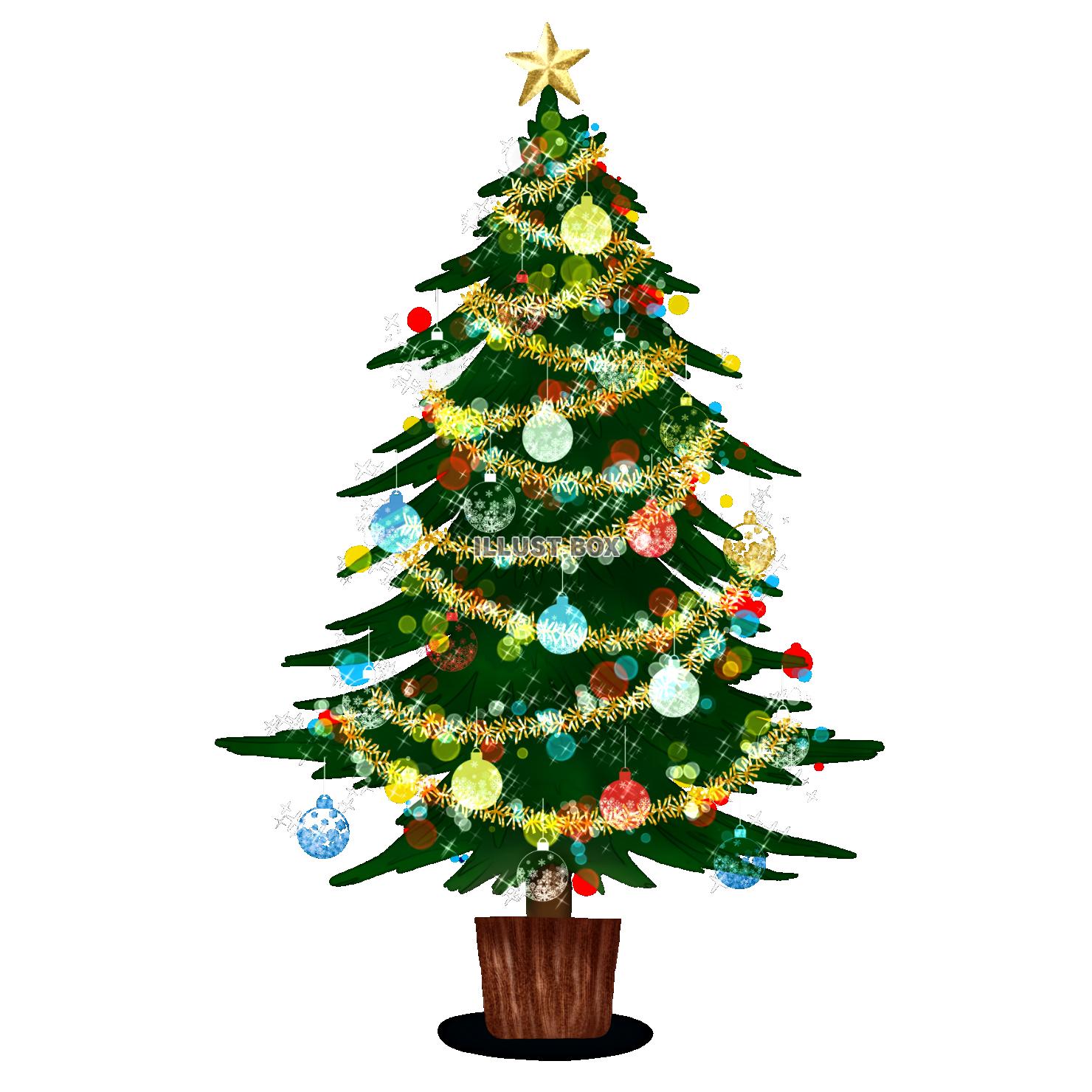 切り絵っぽい素朴なクリスマスツリー