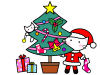 クリスマスツリーと猫サンタと子猫１