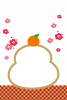 鏡餅と梅の花のフォトフレーム/PNG・縦1