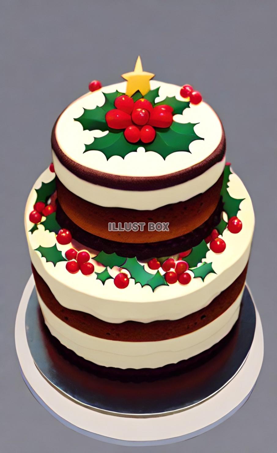 クリスマスケーキのイラスト　商用・二次利用・OK