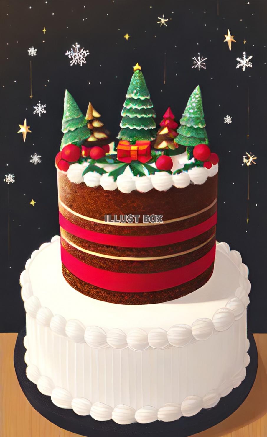 クリスマスケーキのイラスト　商用・二次利用・OK
