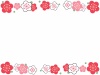 梅の花模様の和柄フレームシンプル飾り枠イラスト