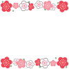 梅の花模様の和柄フレームシンプル飾り枠イラストpng透過