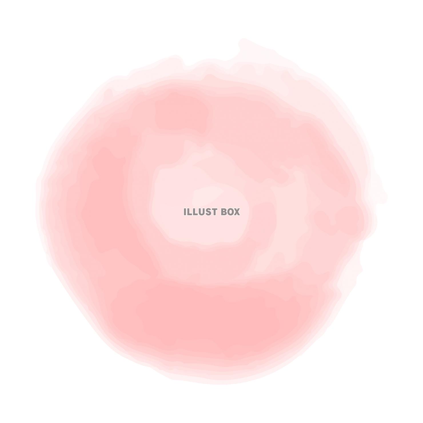 水彩の円形フレーム02ピンク