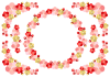 水彩風紅と金の梅の花輪のフレームセット