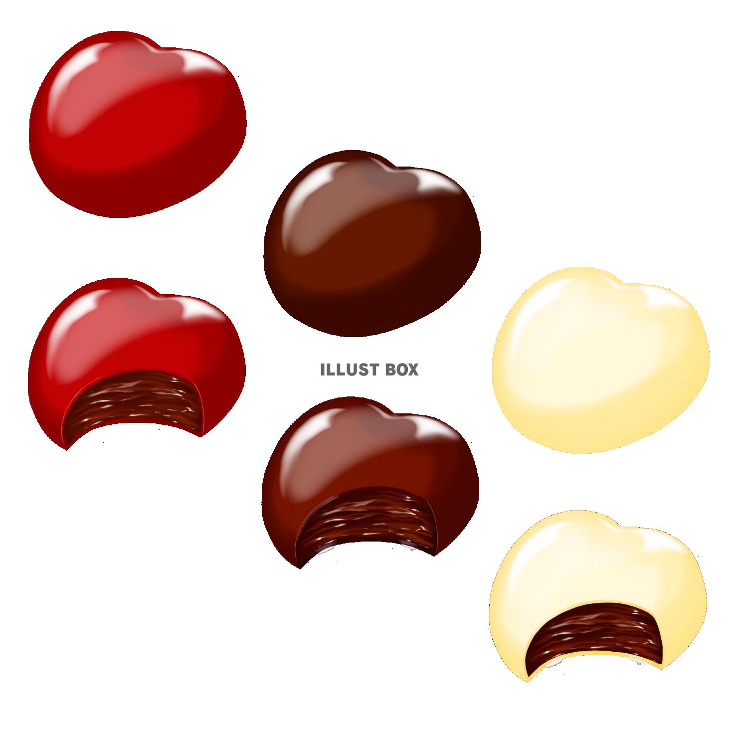 ハート型一粒チョコレート 3種セット バラ