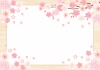 桜と木目板のフレームヨコ