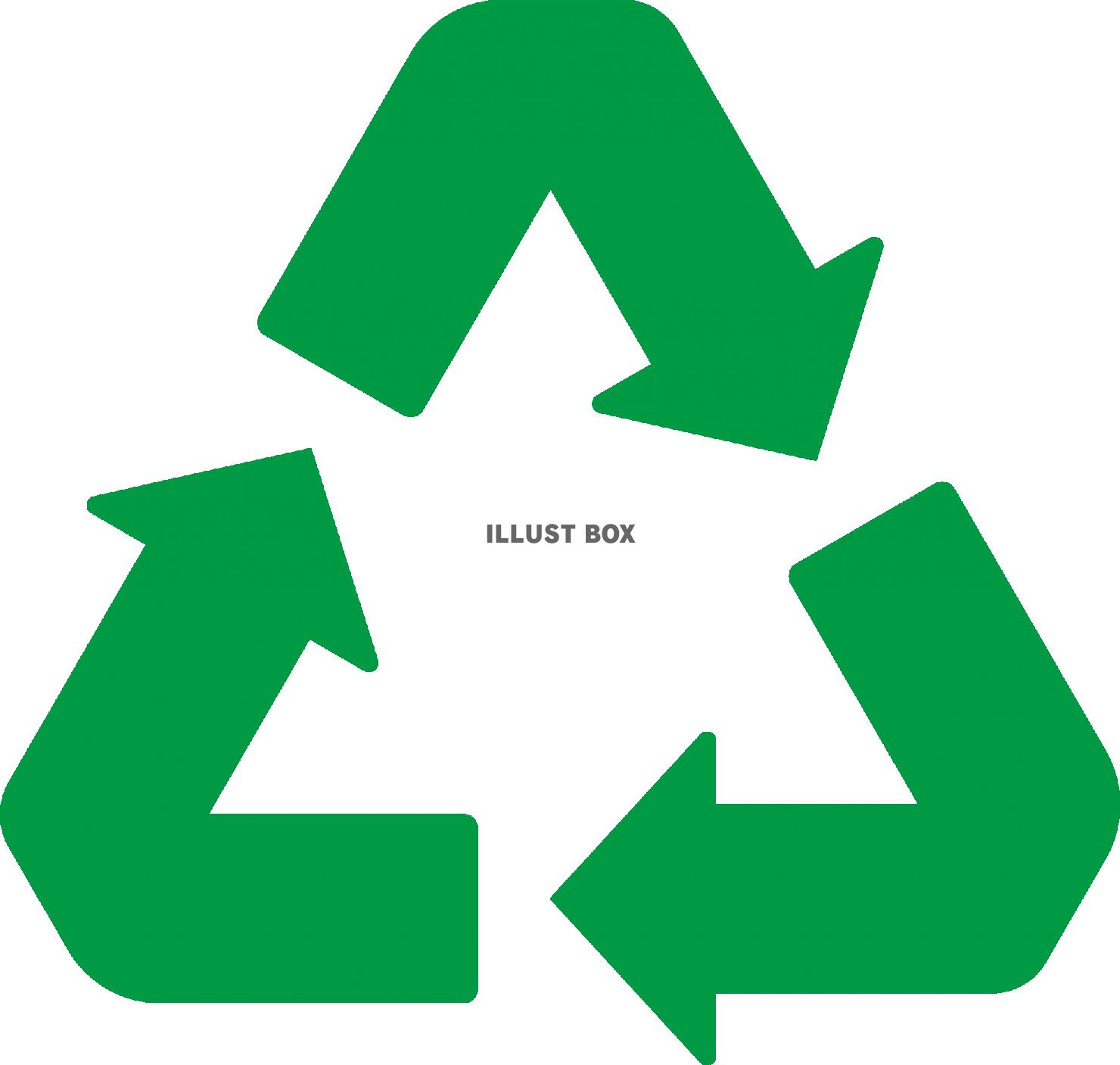 緑のリサイクルマークのアイコン