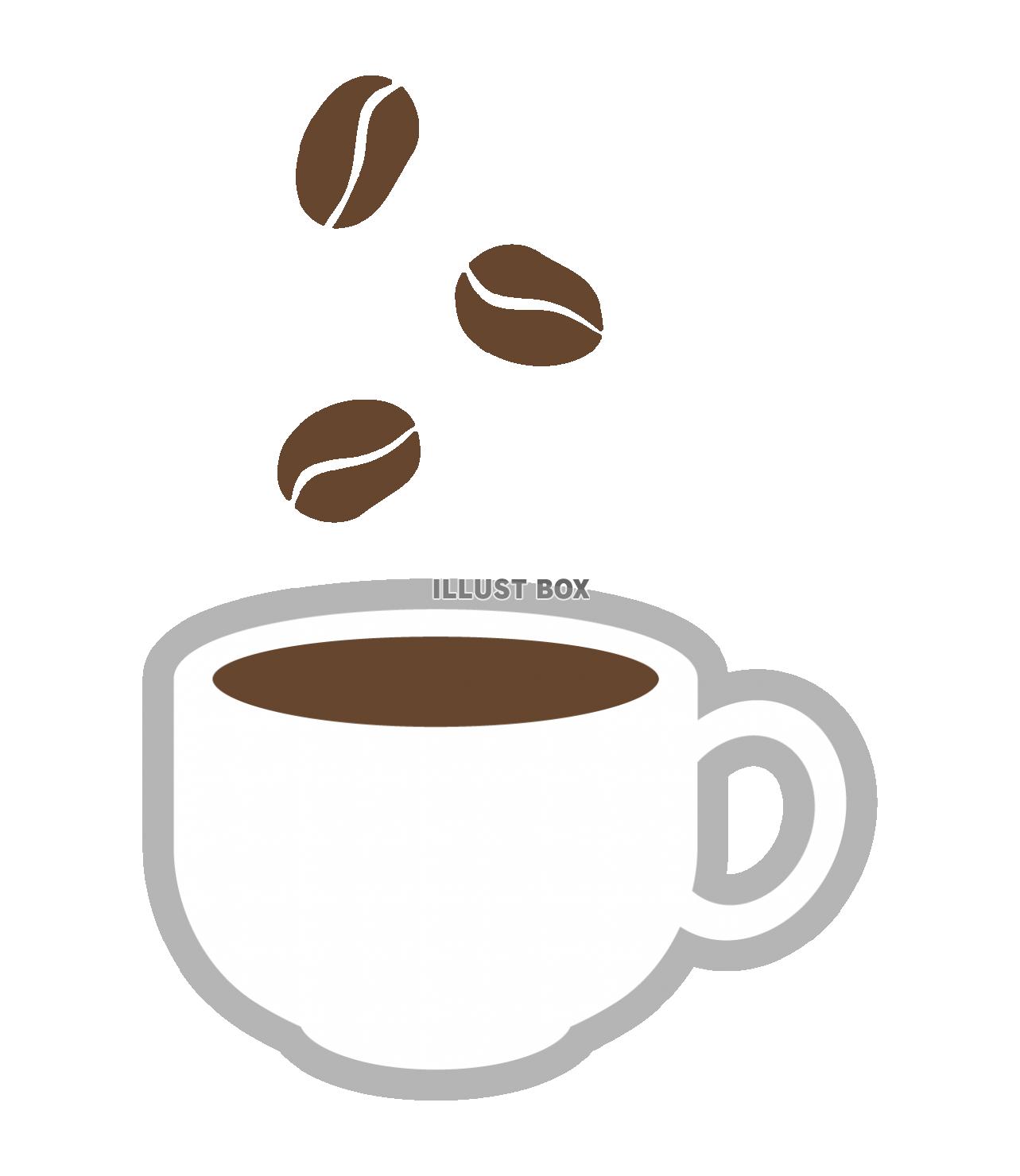コーヒーとコーヒー豆のイラスト