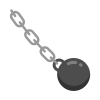 鉄球と鎖のイラスト