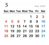 2025年5月のカレンダー