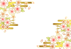 雲と金の葉桜の和フレームヨコ