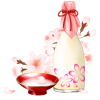 甘酒と桜の挿絵