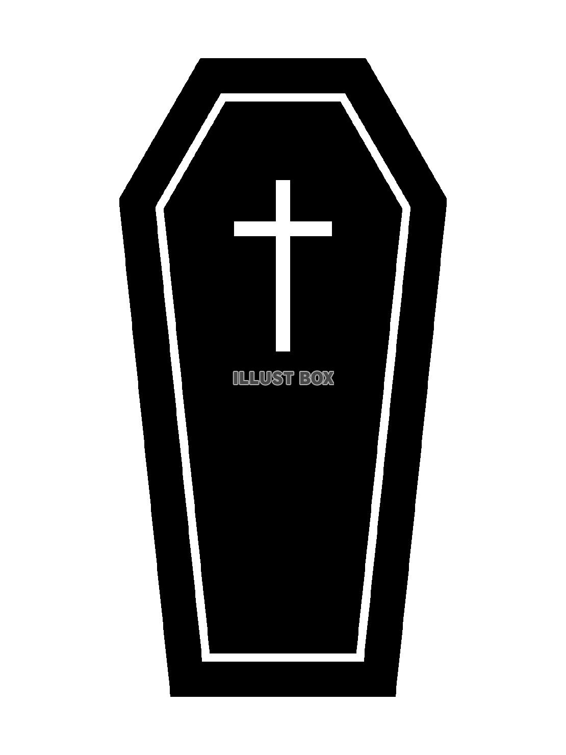 十字架の棺桶のシルエット