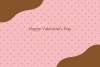 水玉模様のバレンタインカード/ピンク・ブラウン