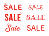 SALE（セール）の文字デザインのセット 赤