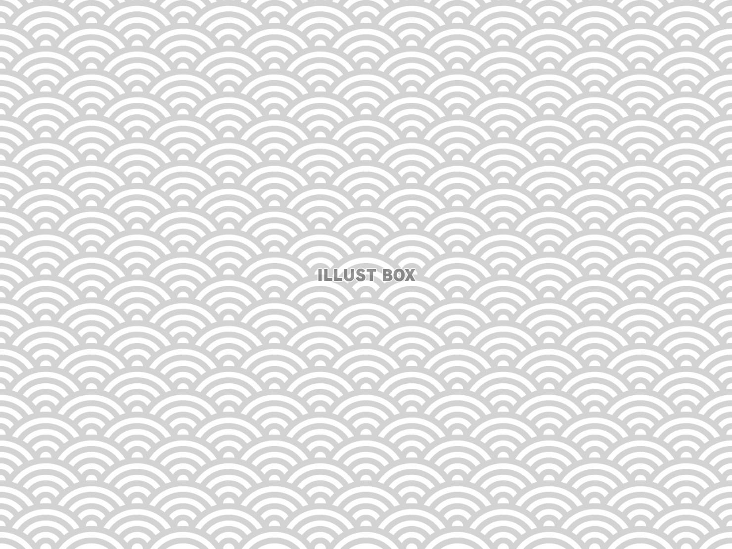 和柄の背景パターン（青海波）灰色