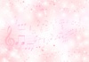 上下に桜の花びら舞うピンクのキラキラ音楽背景ヨコ