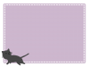 黒猫のいる紫のフレーム背景　118