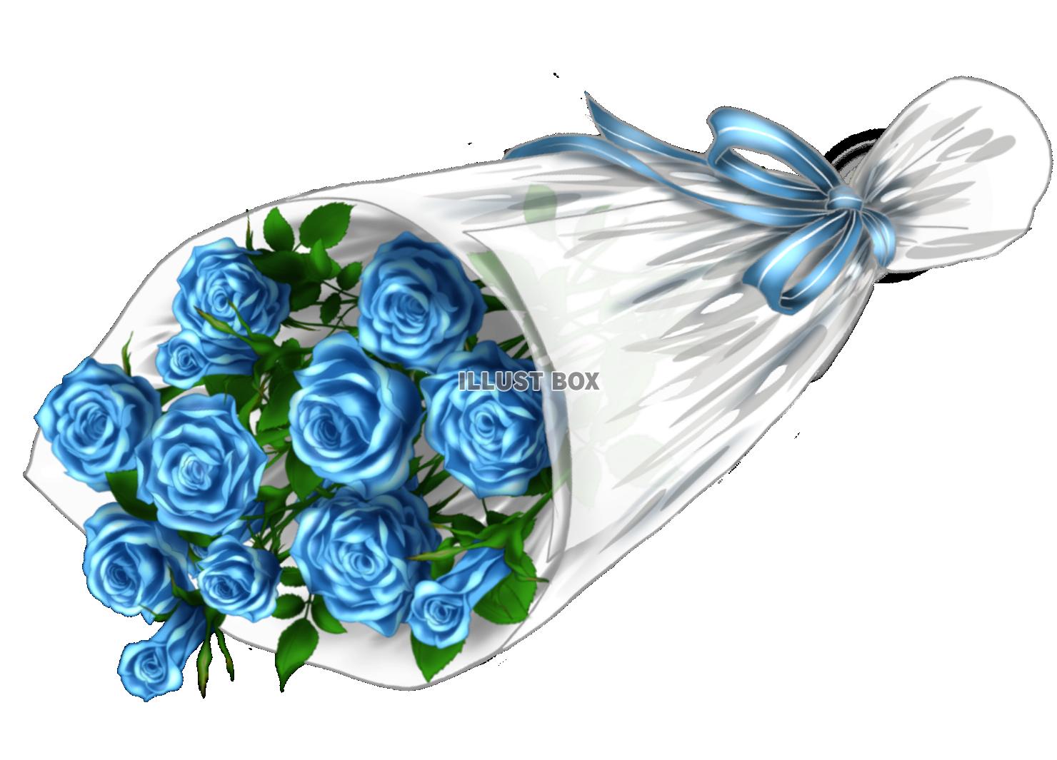 青い薔薇の花束
