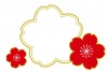 春の桜の花フレーム/赤・金