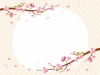 桜と和柄のモダンなベージュのフレーム背景