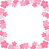 桜の花模様フレーム和風シンプル飾り枠イラストpng透過