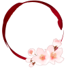 桜と筆書き円の和風フレーム①