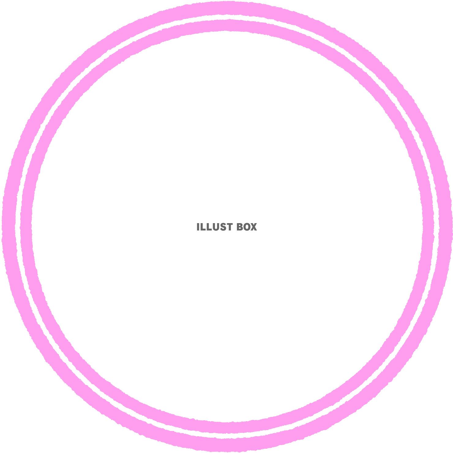 【パステル画円形フレーム】１－１　ピンク色　透過png