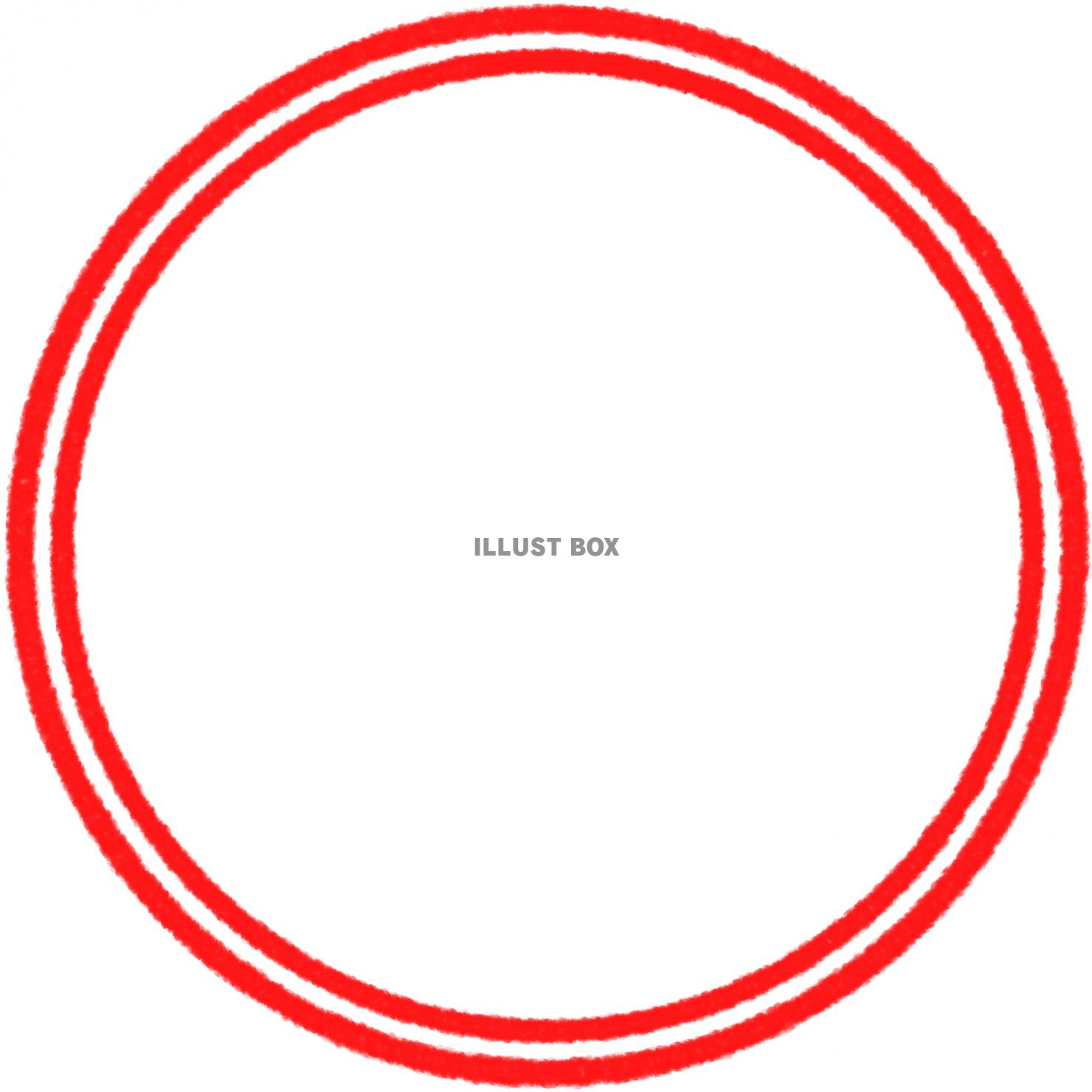 【パステル画円形フレーム】１－１　赤色　白背景jpeg